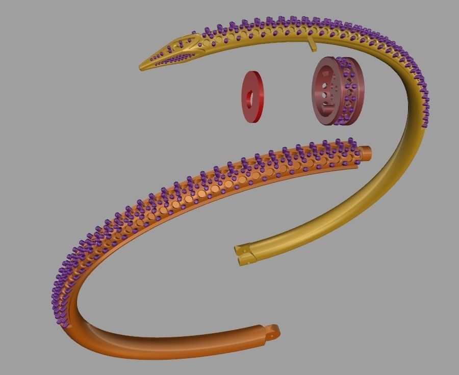 Bracelet Just Un Clou With Diamonds - Size 17 3D print model_9