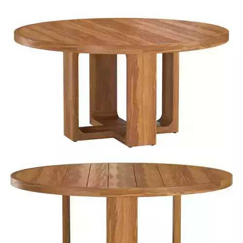 BRONTE TEAK ROUND DINING TABLE
