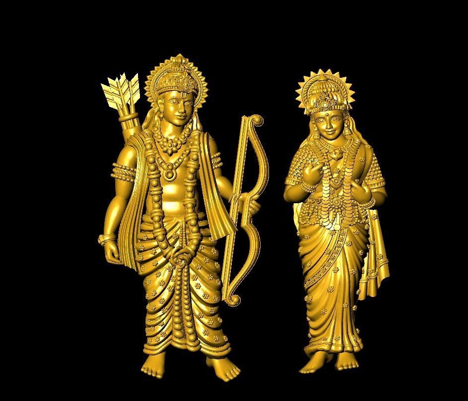 Ram sita  statue 3D print model_5