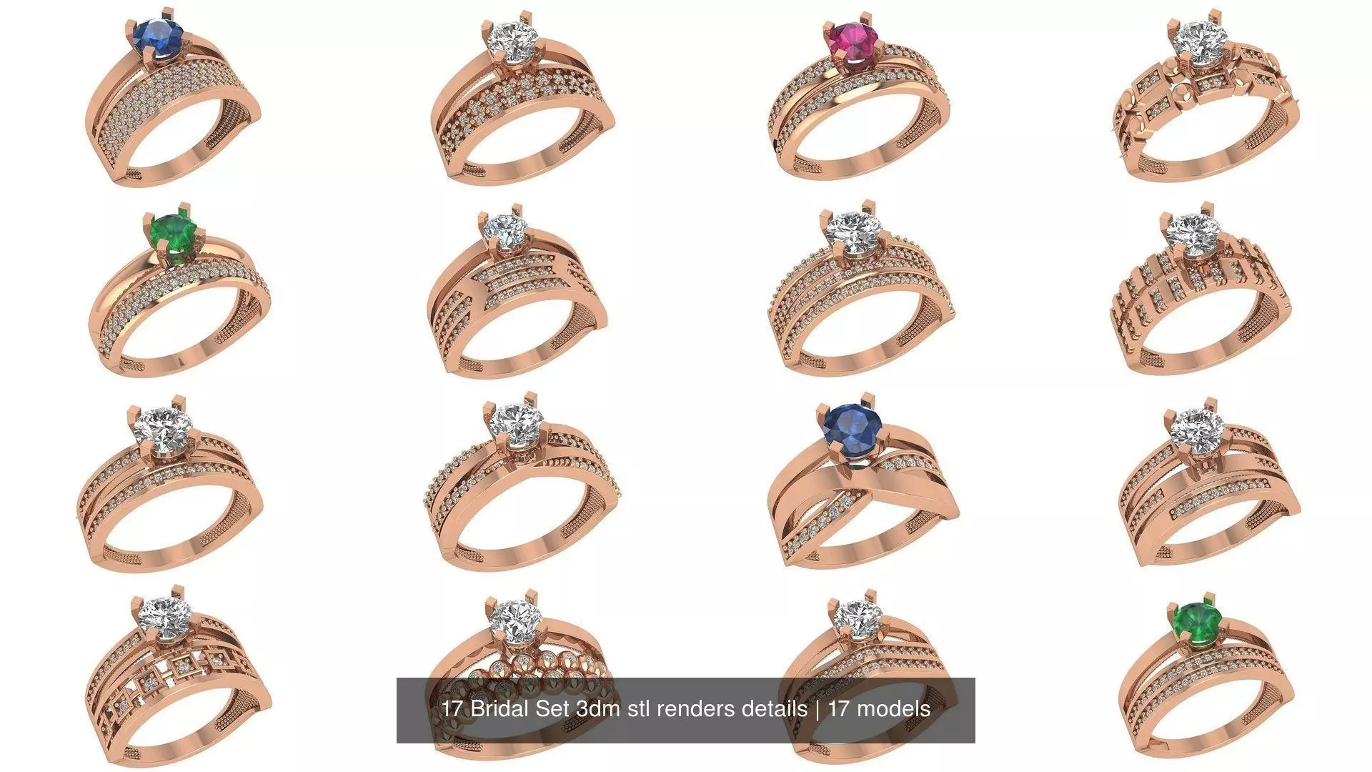 17 Bridal Set 3dm stl renders details 3D Model Collection_0