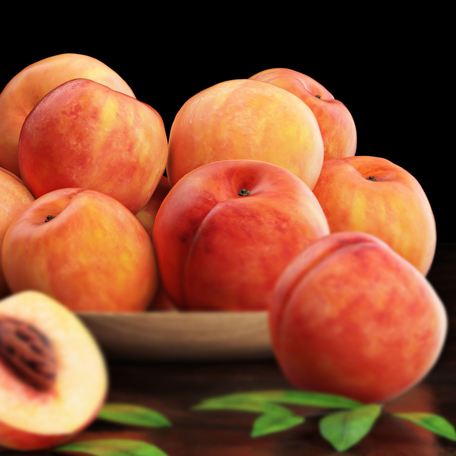 peach dish 3D model_1