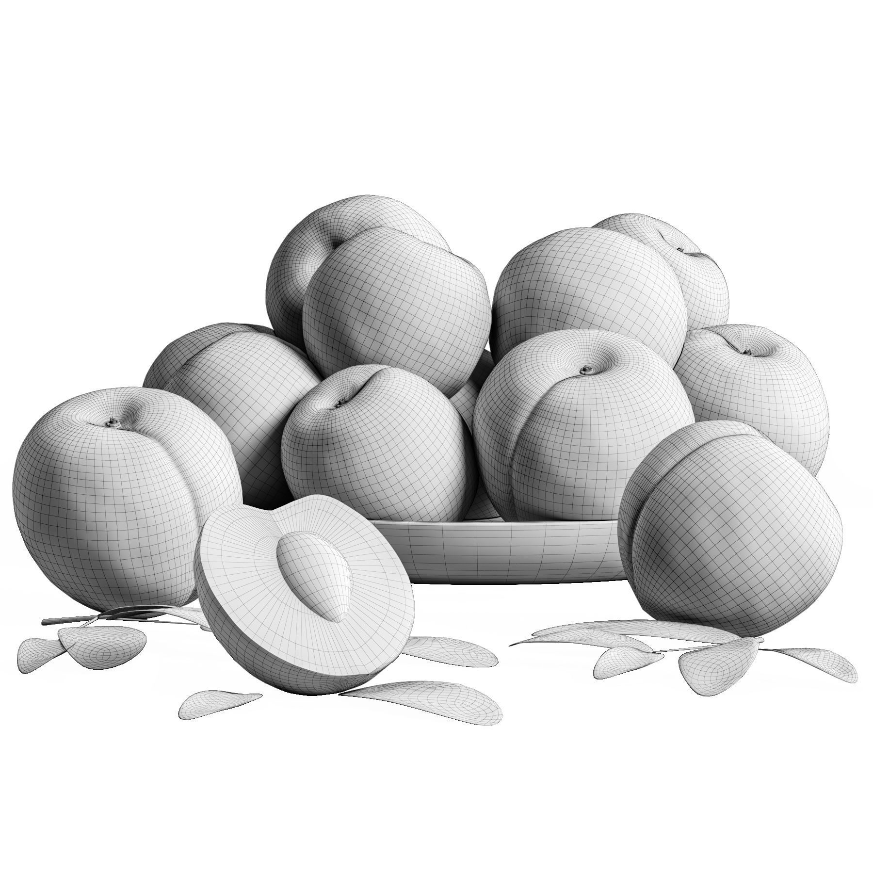 peach dish 3D model_4