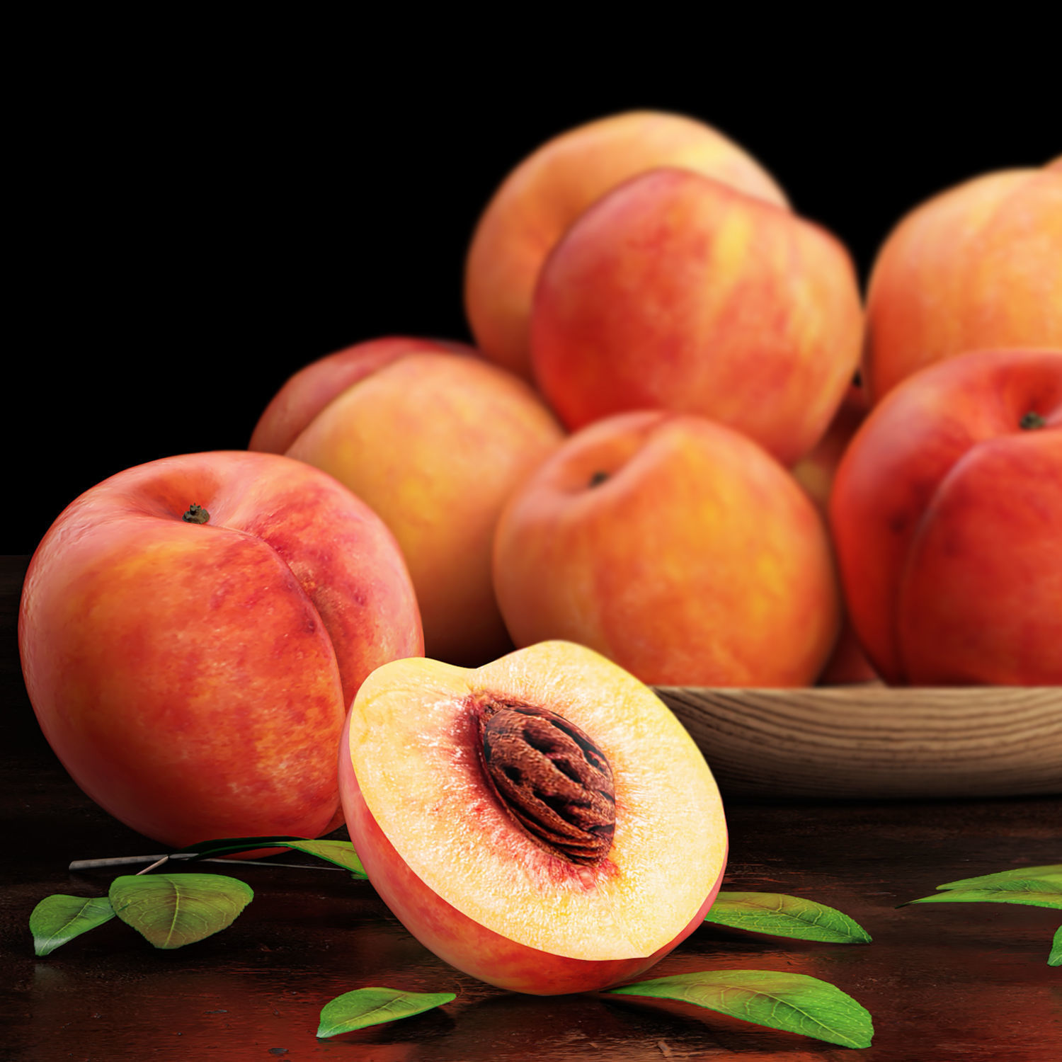 peach dish 3D model_2