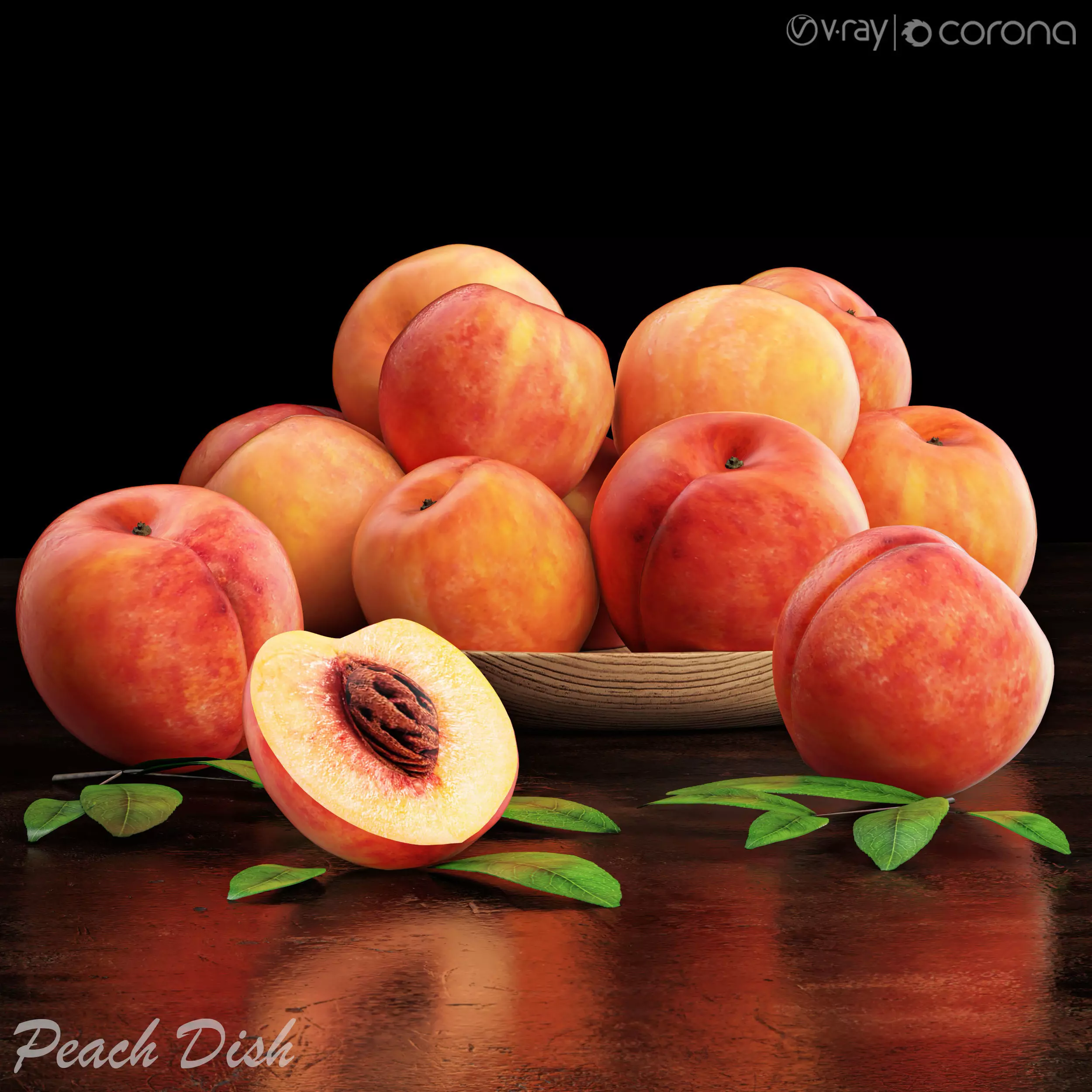 peach dish 3D model_0