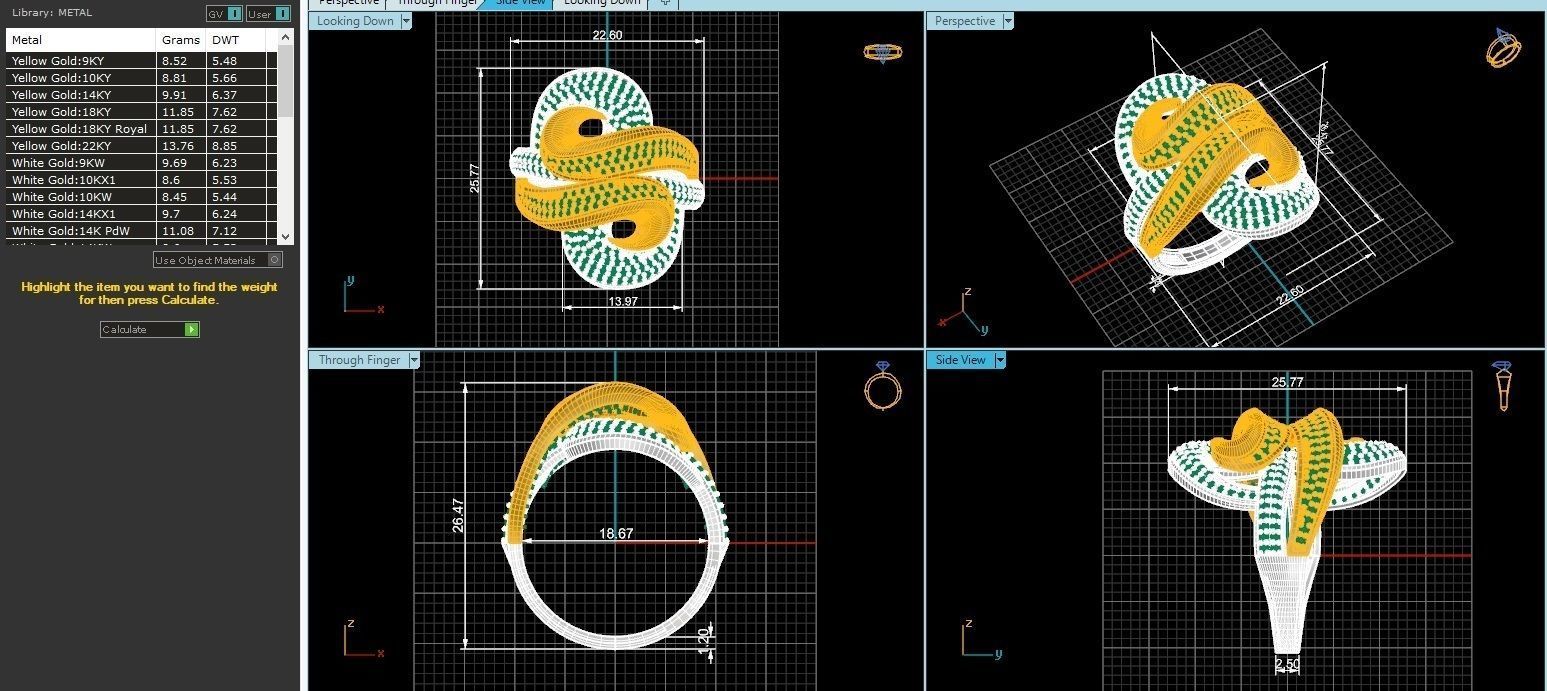 High Jewelry Diamond Cocktail Ring 3dm stl renders details 3D print model_4