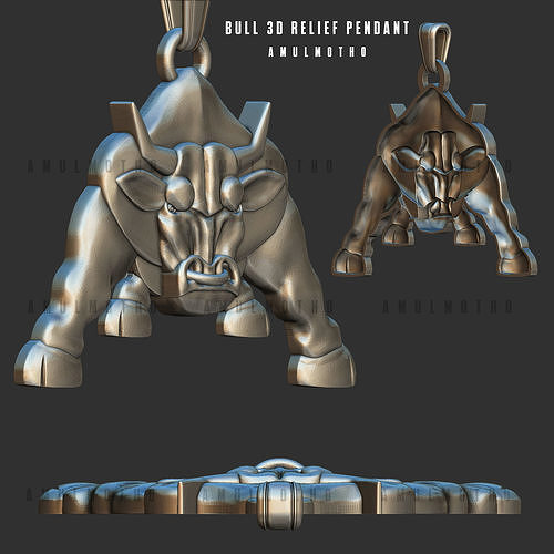 Bull Pendant 3D print model