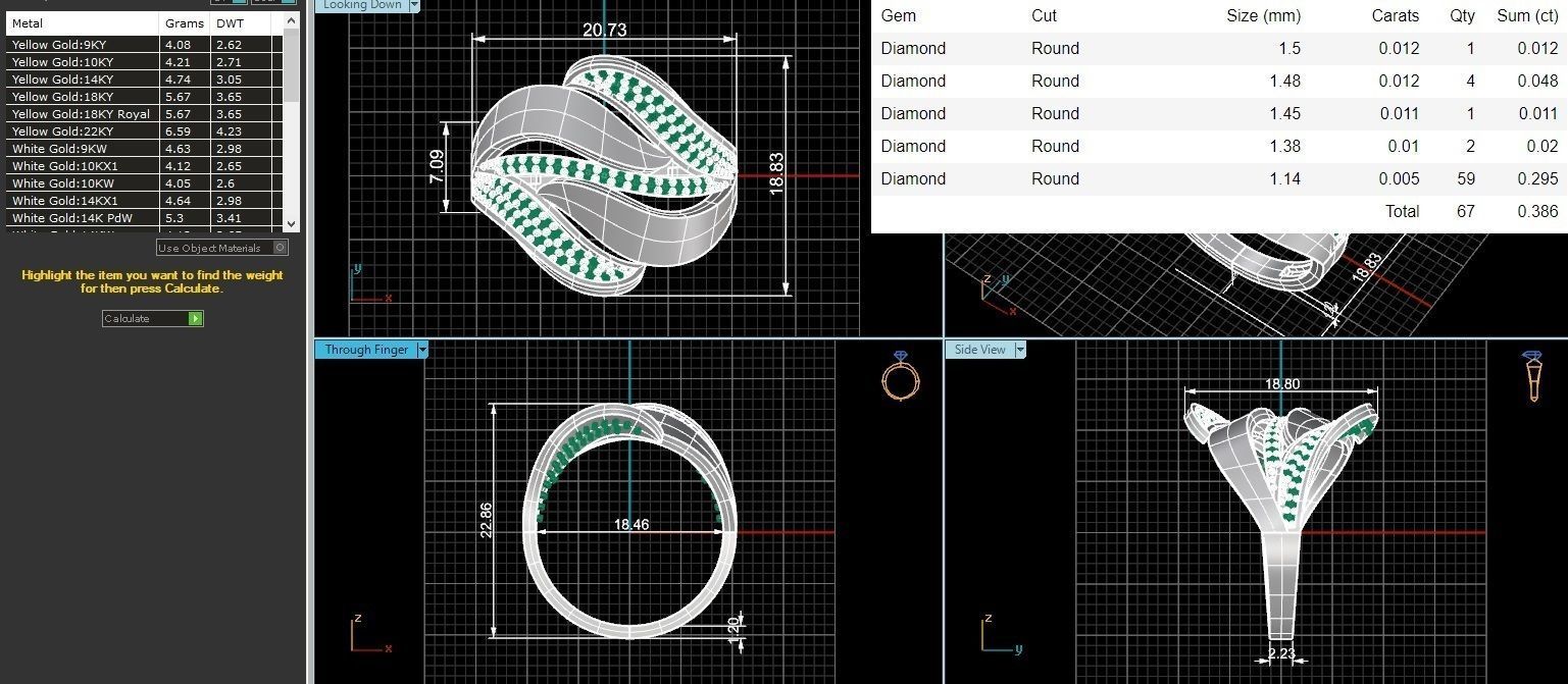 High Jewelry Diamond Cocktail Ring 3dm stl renders details 3D print model_3
