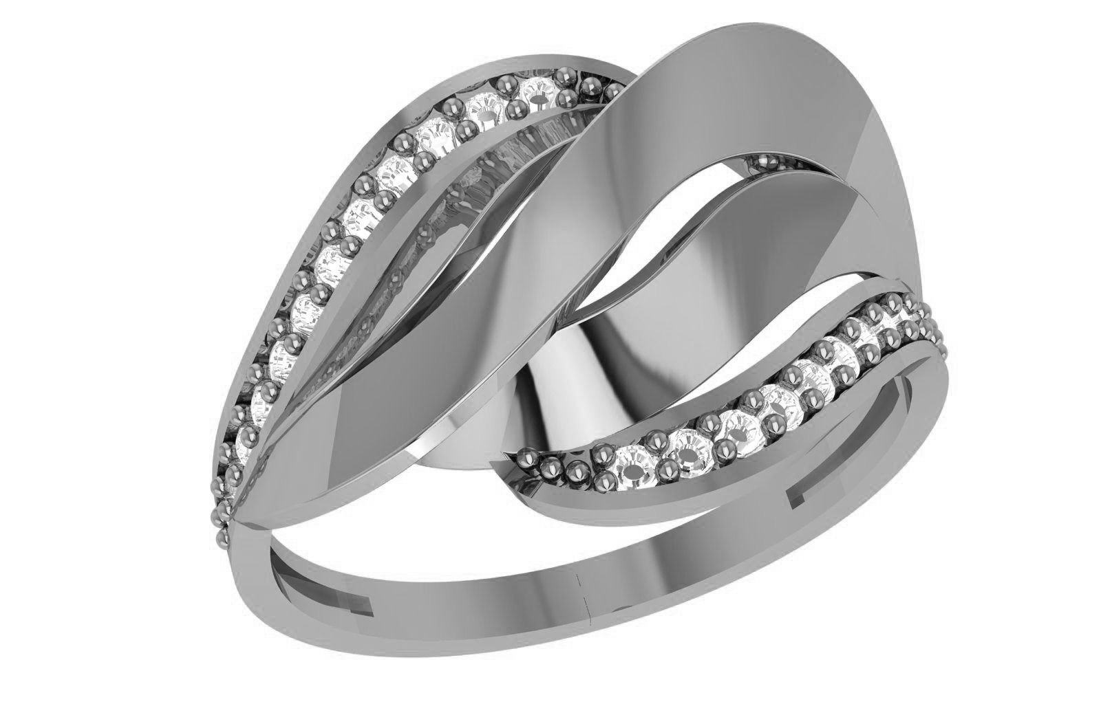 High Jewelry Diamond Cocktail Ring 3dm stl renders details 3D print model_2