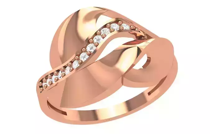High Jewelry Diamond Cocktail Ring 3dm stl renders details