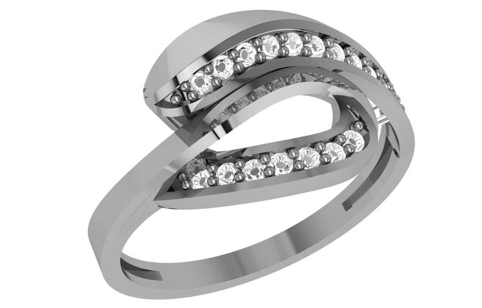 High Jewelry Diamond Cocktail Ring 3dm stl renders details 3D print model_2