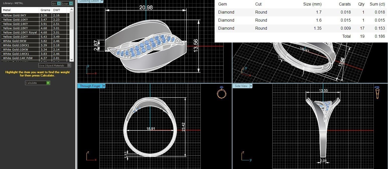 High Jewelry Diamond Cocktail Ring 3dm stl renders details 3D print model_3