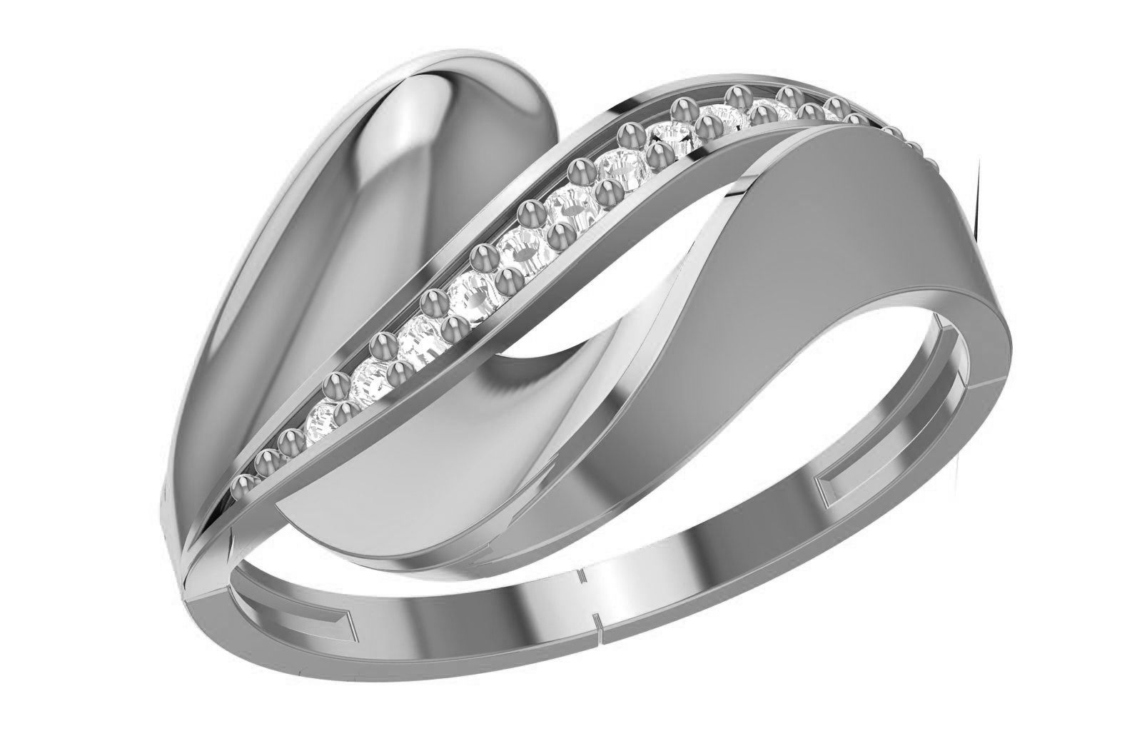 High Jewelry Diamond Cocktail Ring 3dm stl renders details 3D print model_2