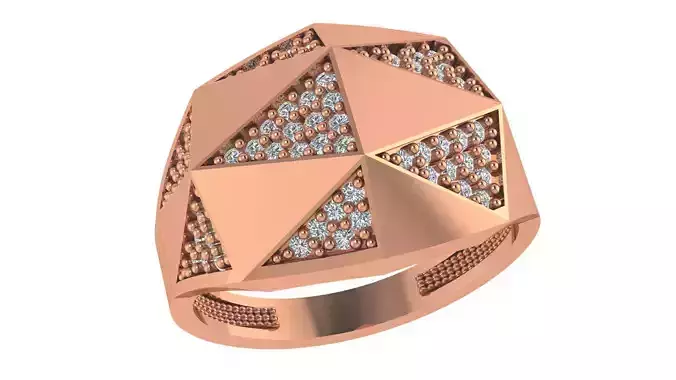 Geometric Diamond Head High Jewelry Diamond Cocktail Ring 3dm 3D print model Geometric Diamond Head High Jewelry Diamond Cocktail Ring 3dm 3D print model