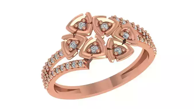 Flower High Jewelry Diamond Cocktail Ring 3dm stl renders 3D print model Flower High Jewelry Diamond Cocktail Ring 3dm stl renders 3D print model