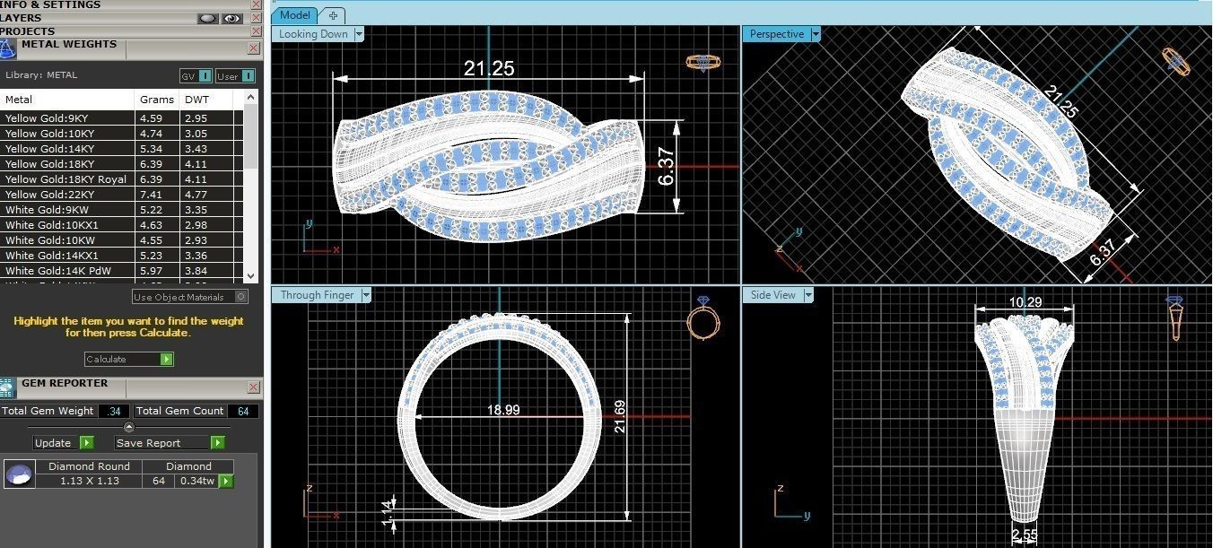 High Jewelry Diamond Cocktail Ring 3dm stl renders details 3D print model_3