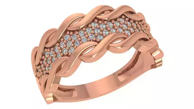 Woven Wire High Jewelry Diamond Cocktail Ring 3dm stl renders