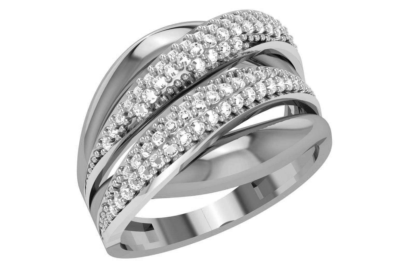 High Jewelry Diamond Cocktail Ring 3dm stl renders details 3D print model_2