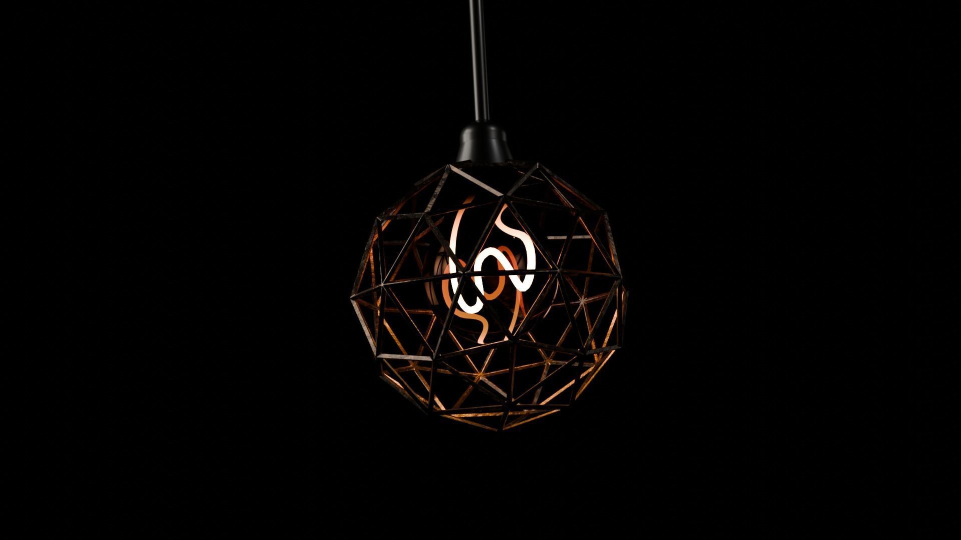 Single Ceiling Lamp Free 3D model_1