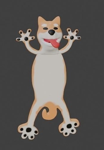shiba inu bookmark 3D print model