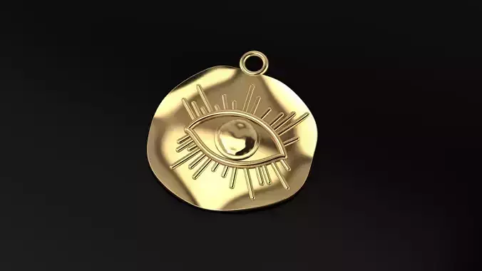  Eye gold necklace
