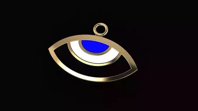 Eye gold necklace 3D model