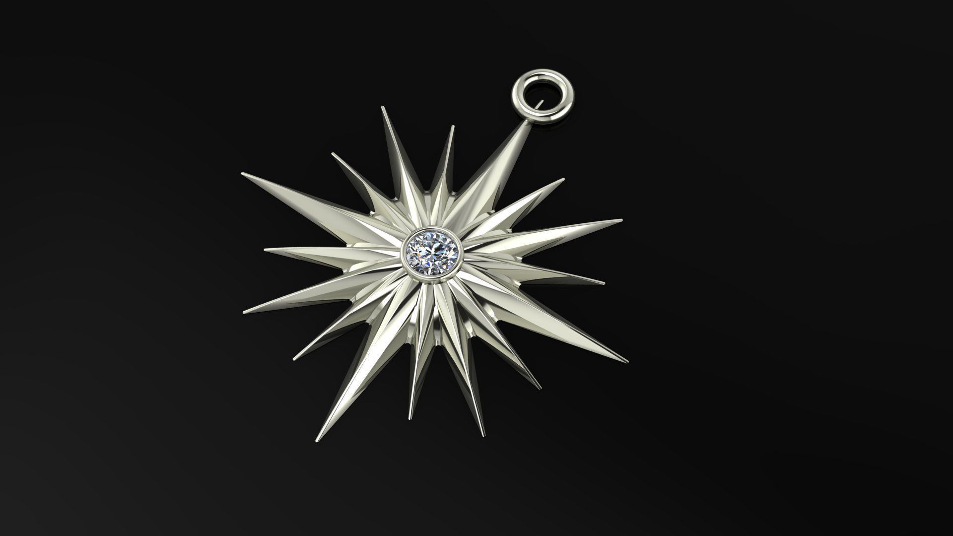  Star gold necklace 3D model_3