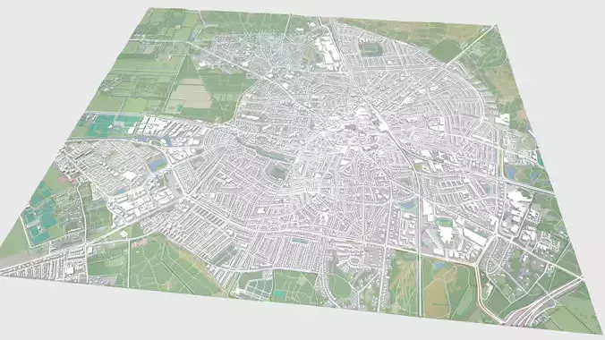 Cityscape Krefeld Germany 3D model