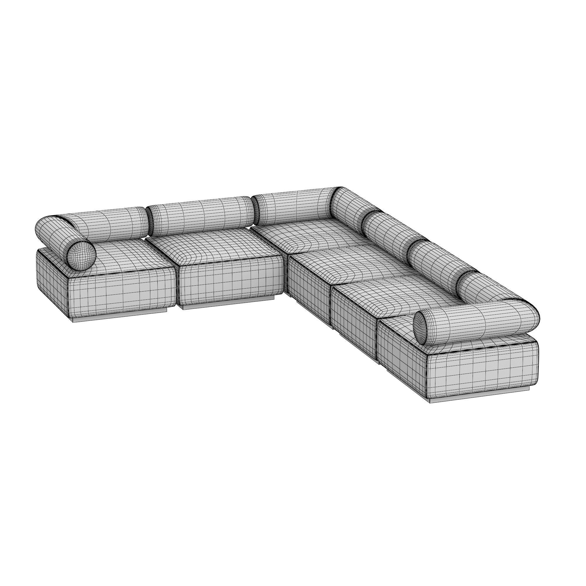 CELLINA MODULAR CUSTOMIZABLE SECTIONAL 3D model_5