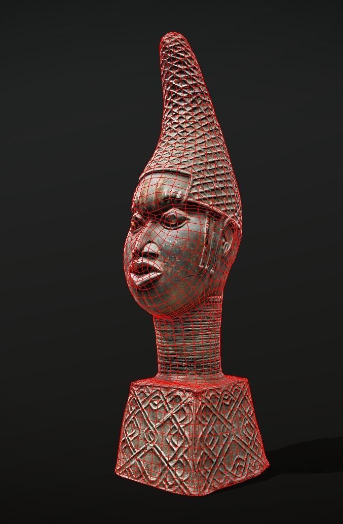 Uhunmwu elao oghe Iyoba- Queen Mother Idia II Low-poly 3D model_5