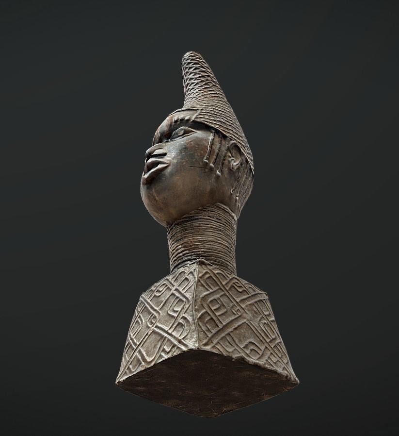 Uhunmwu elao oghe Iyoba- Queen Mother Idia II Low-poly 3D model_4