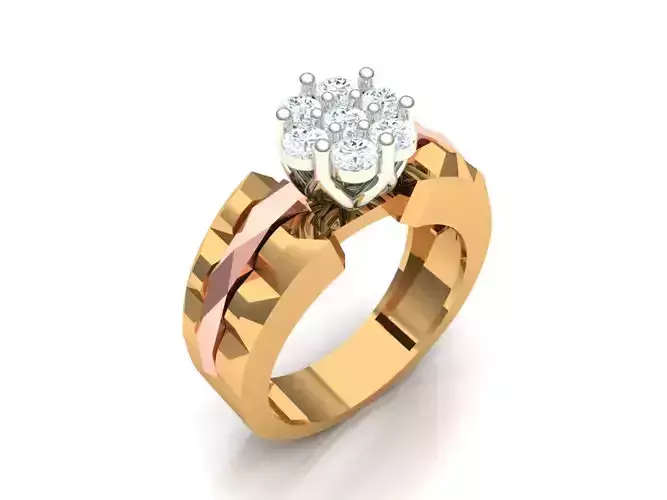 Womens solitaire Ring 3D print model