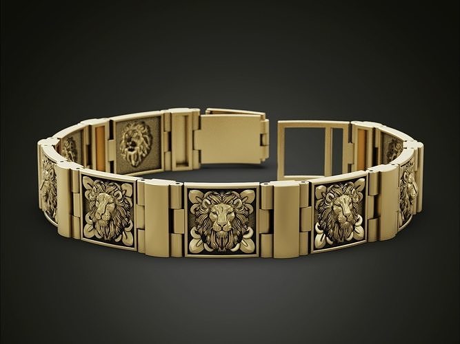 Lion head bracelet  3D print model