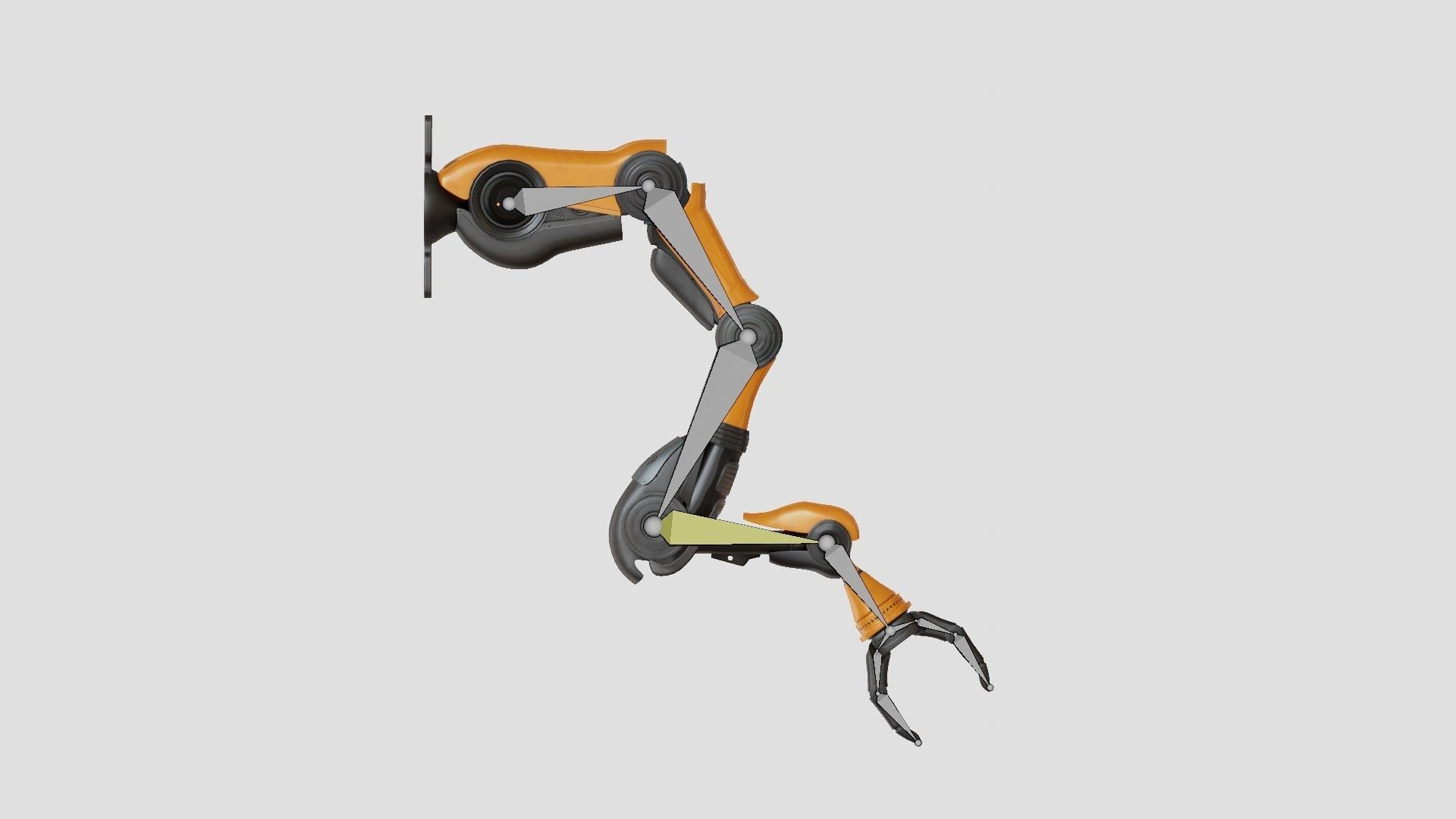 Industrial Mechanical Arm Rigged Low-poly 3D model_8
