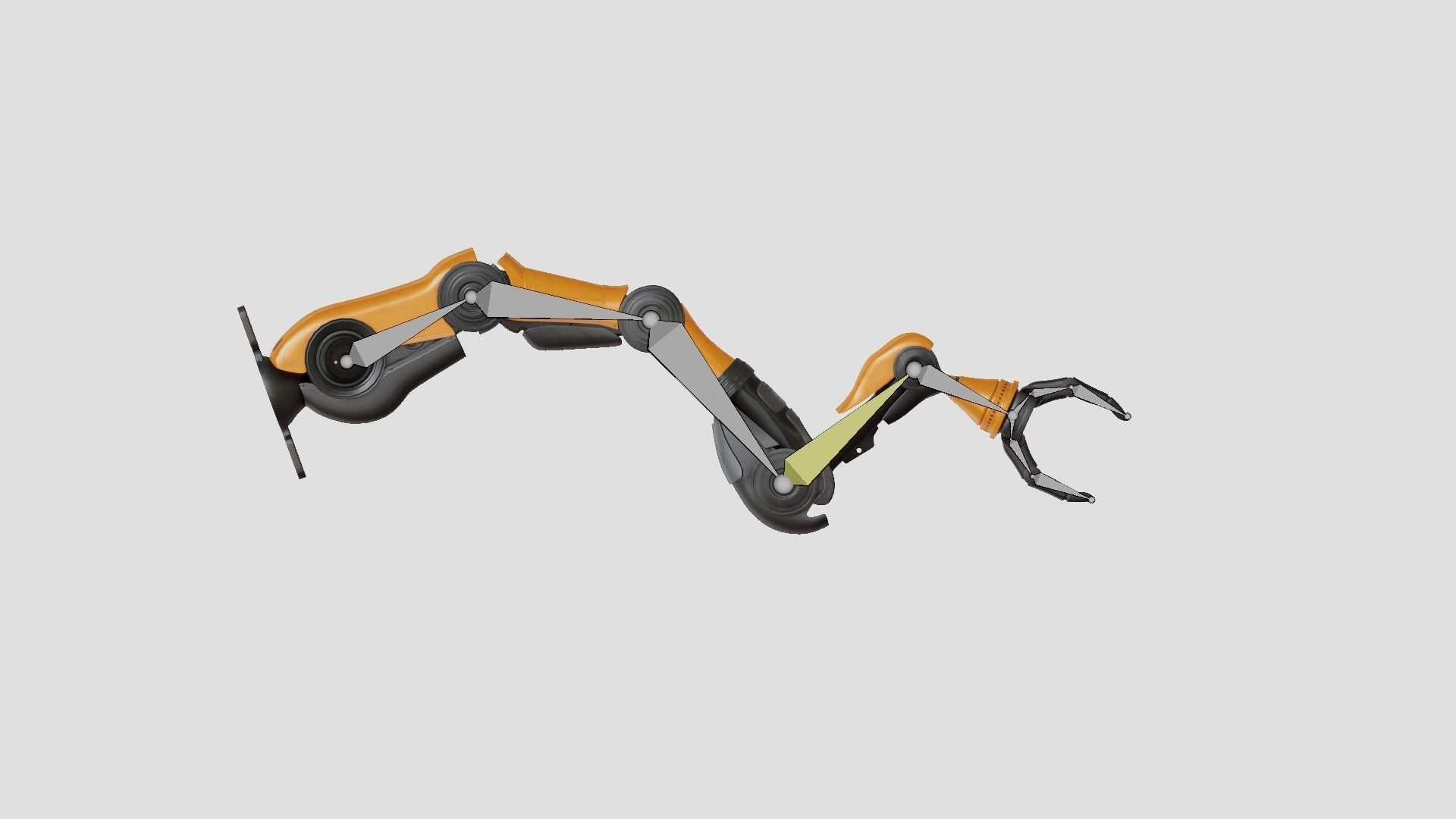 Industrial Mechanical Arm Rigged Low-poly 3D model_9
