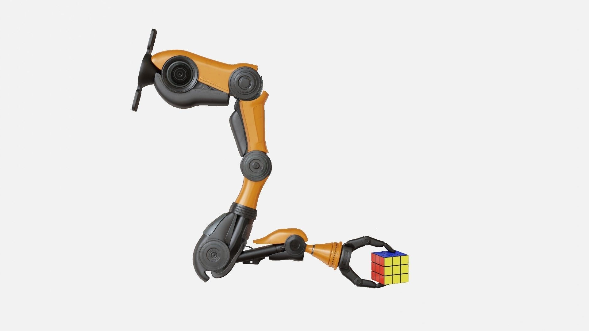 Industrial Mechanical Arm Rigged Low-poly 3D model_10