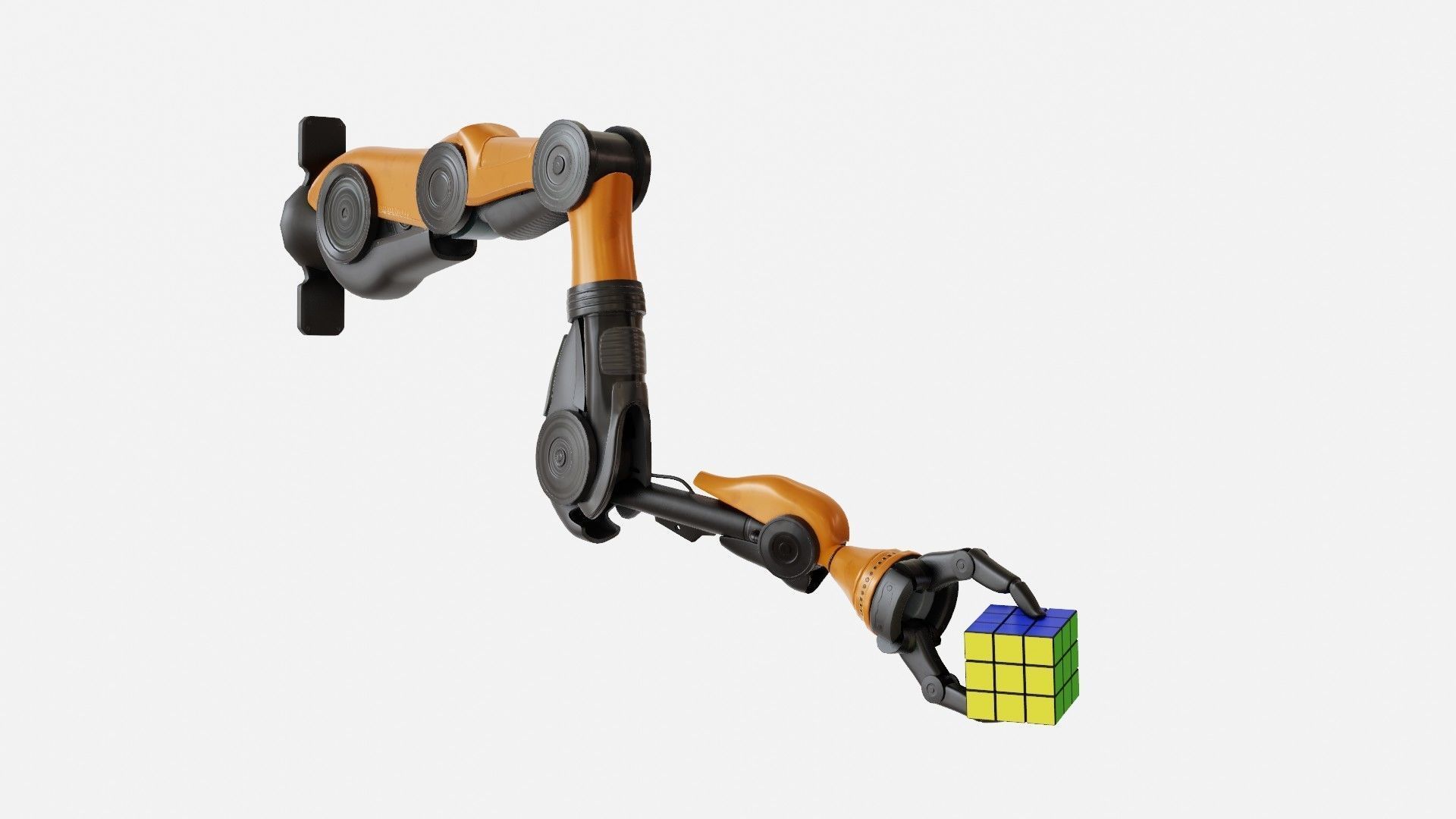 Industrial Mechanical Arm Rigged Low-poly 3D model_2
