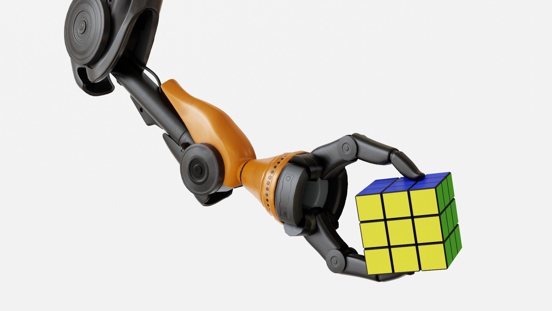 Industrial Mechanical Arm Rigged Low-poly 3D model_12