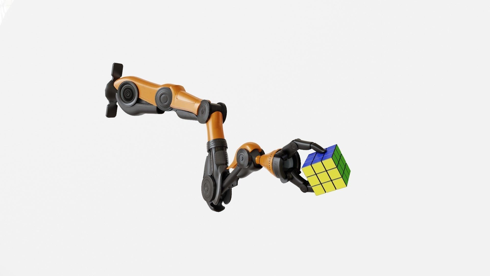 Industrial Mechanical Arm Rigged Low-poly 3D model_3