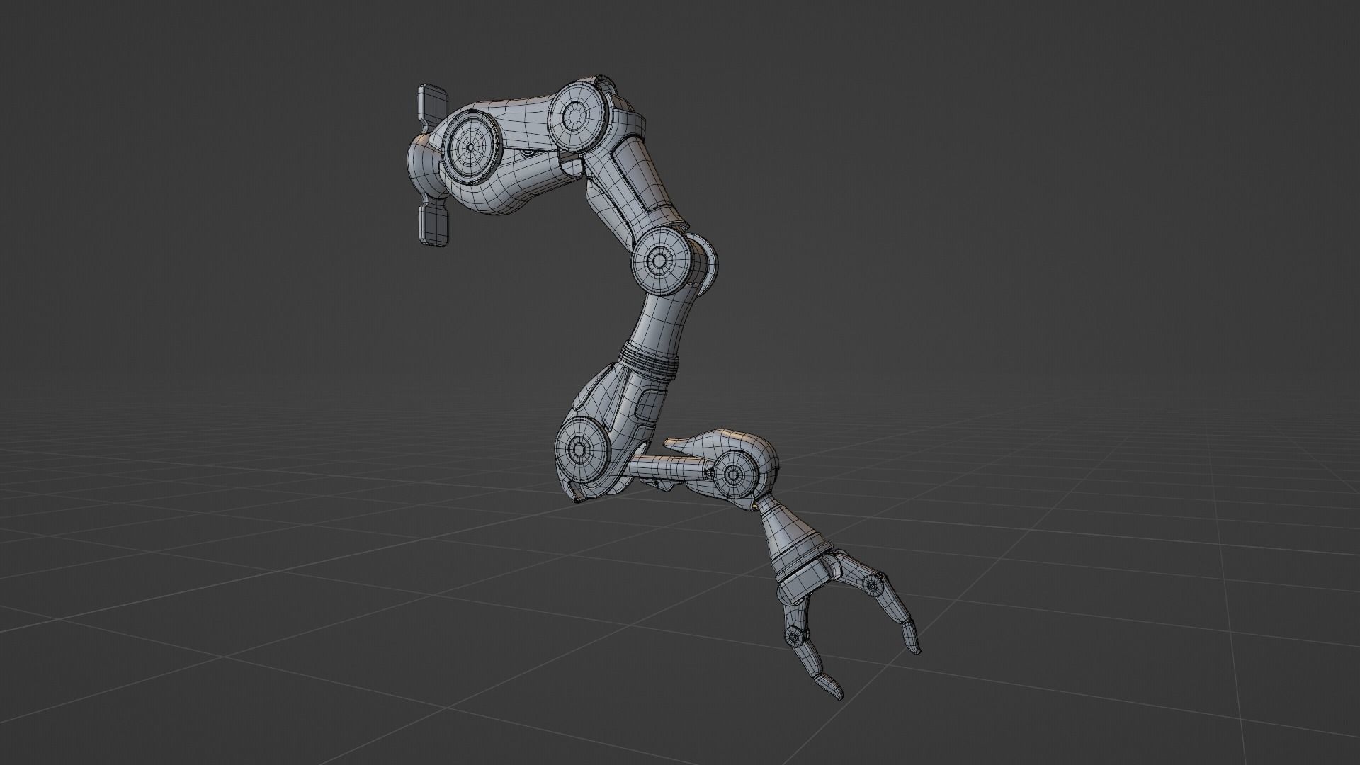 Industrial Mechanical Arm Rigged Low-poly 3D model_15