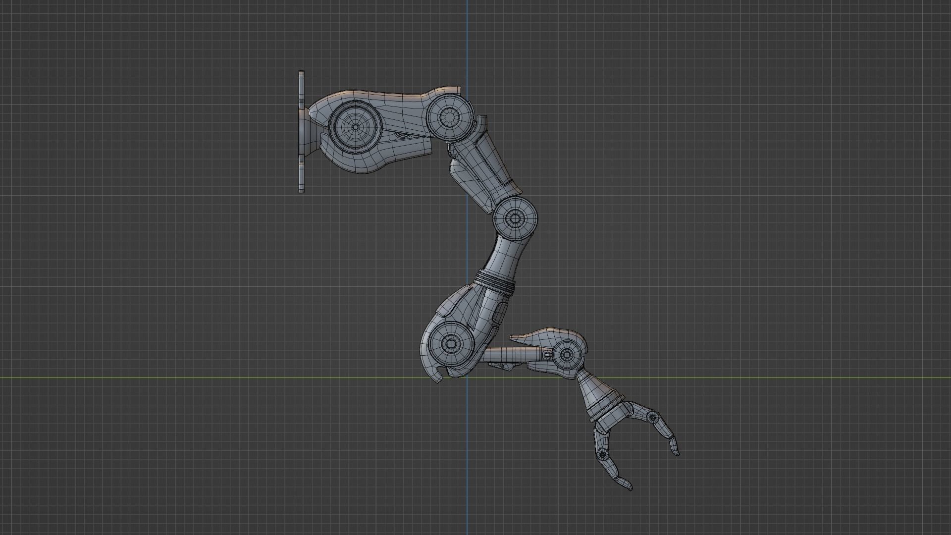 Industrial Mechanical Arm Rigged Low-poly 3D model_14