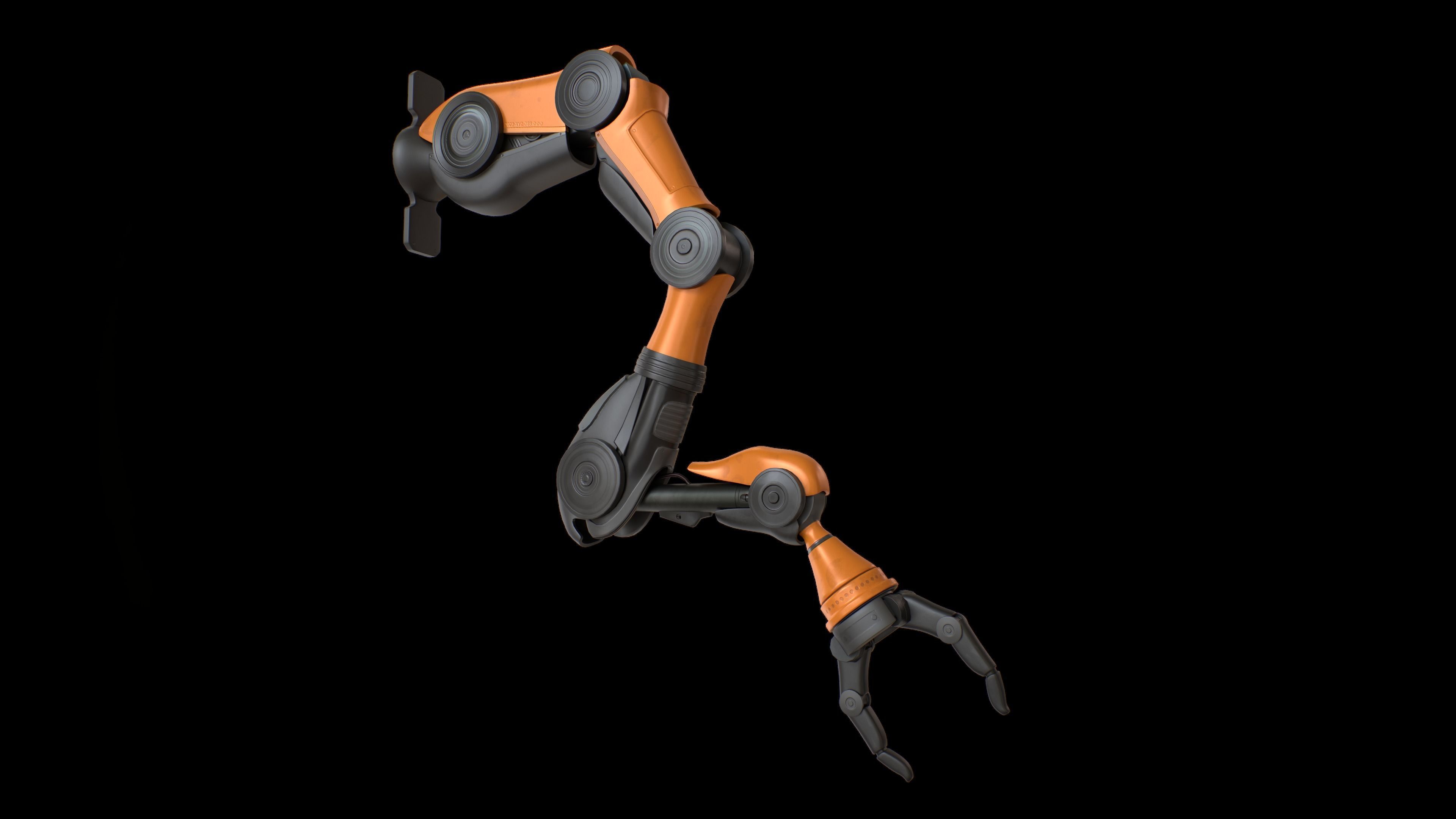 Industrial Mechanical Arm Rigged Low-poly 3D model_6