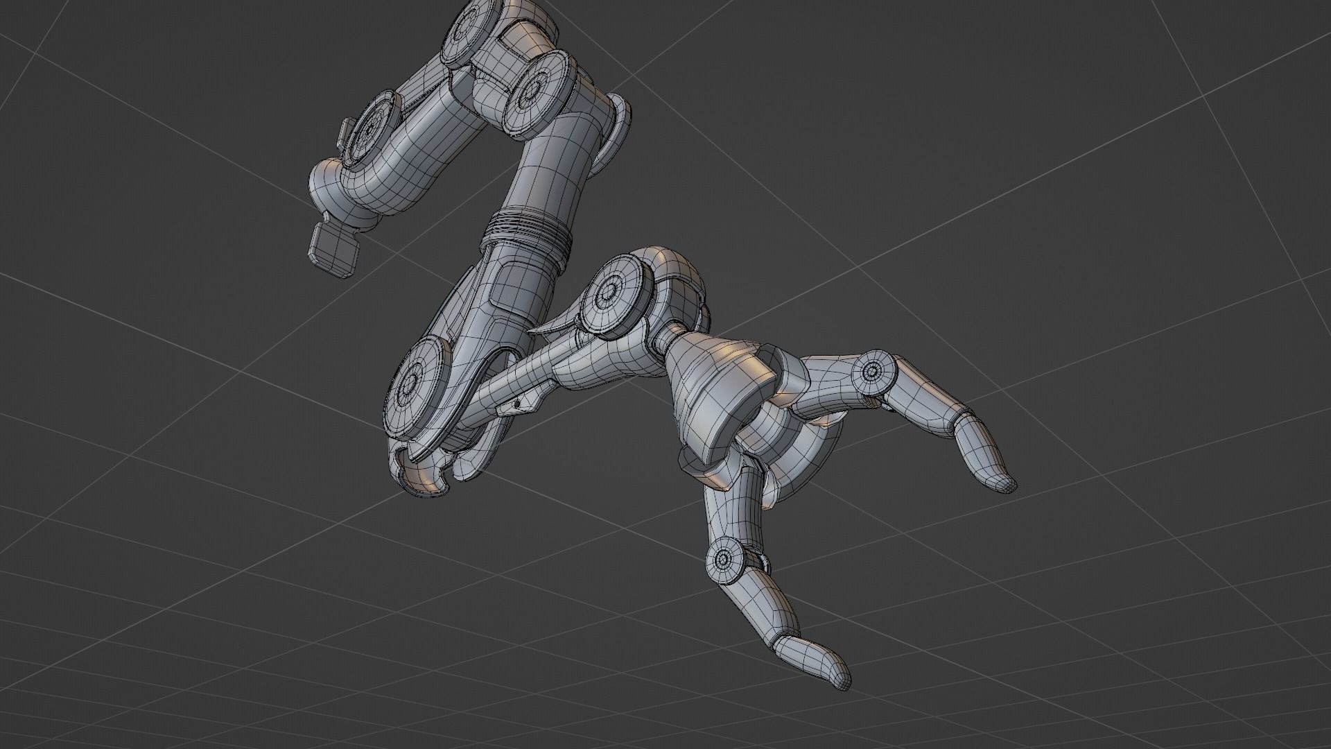 Industrial Mechanical Arm Rigged Low-poly 3D model_7