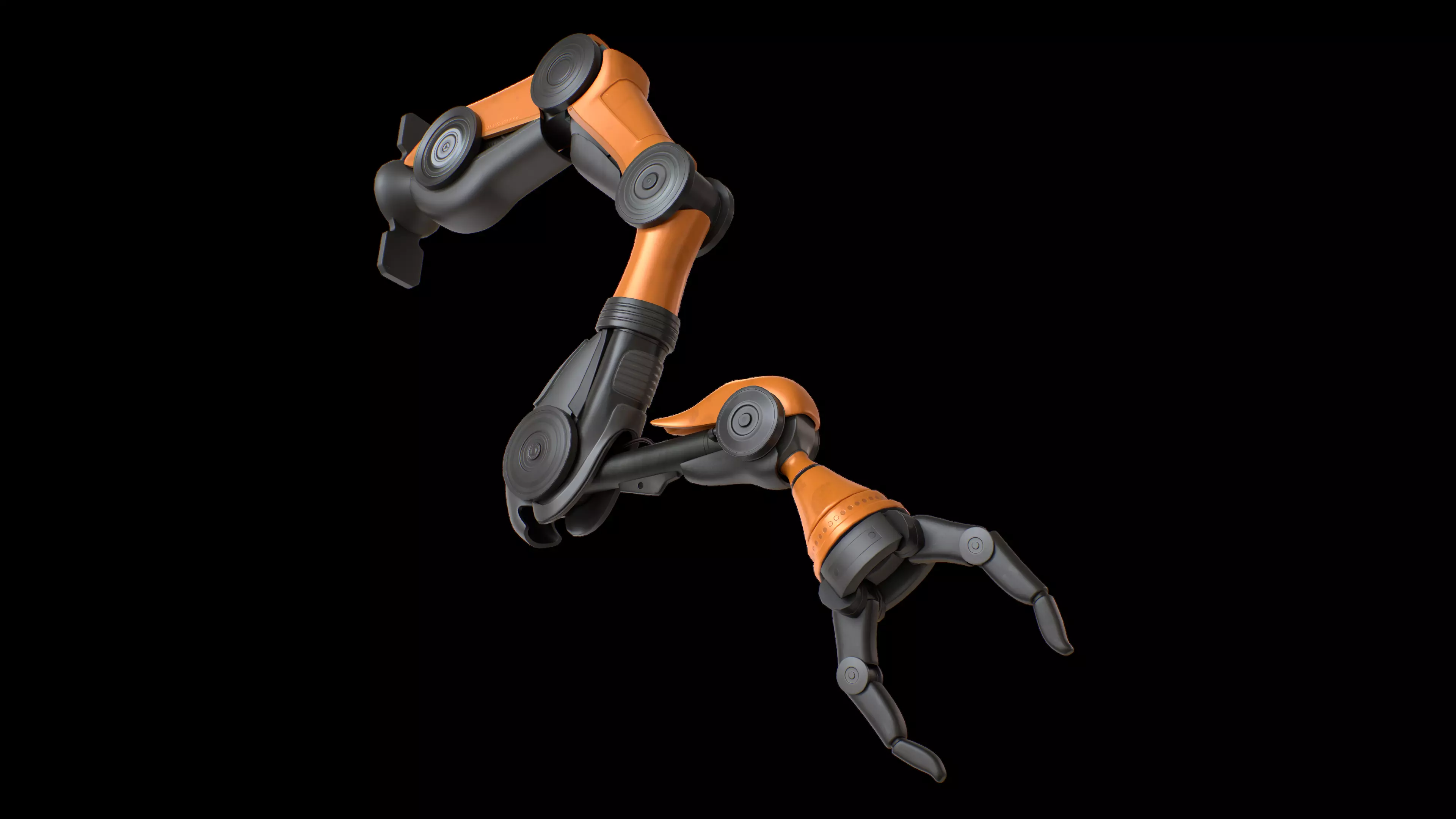 Industrial Mechanical Arm Rigged Low-poly 3D model_0