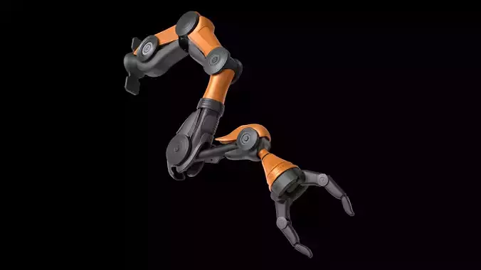 Industrial Mechanical Arm Rigged Low-poly 3D model