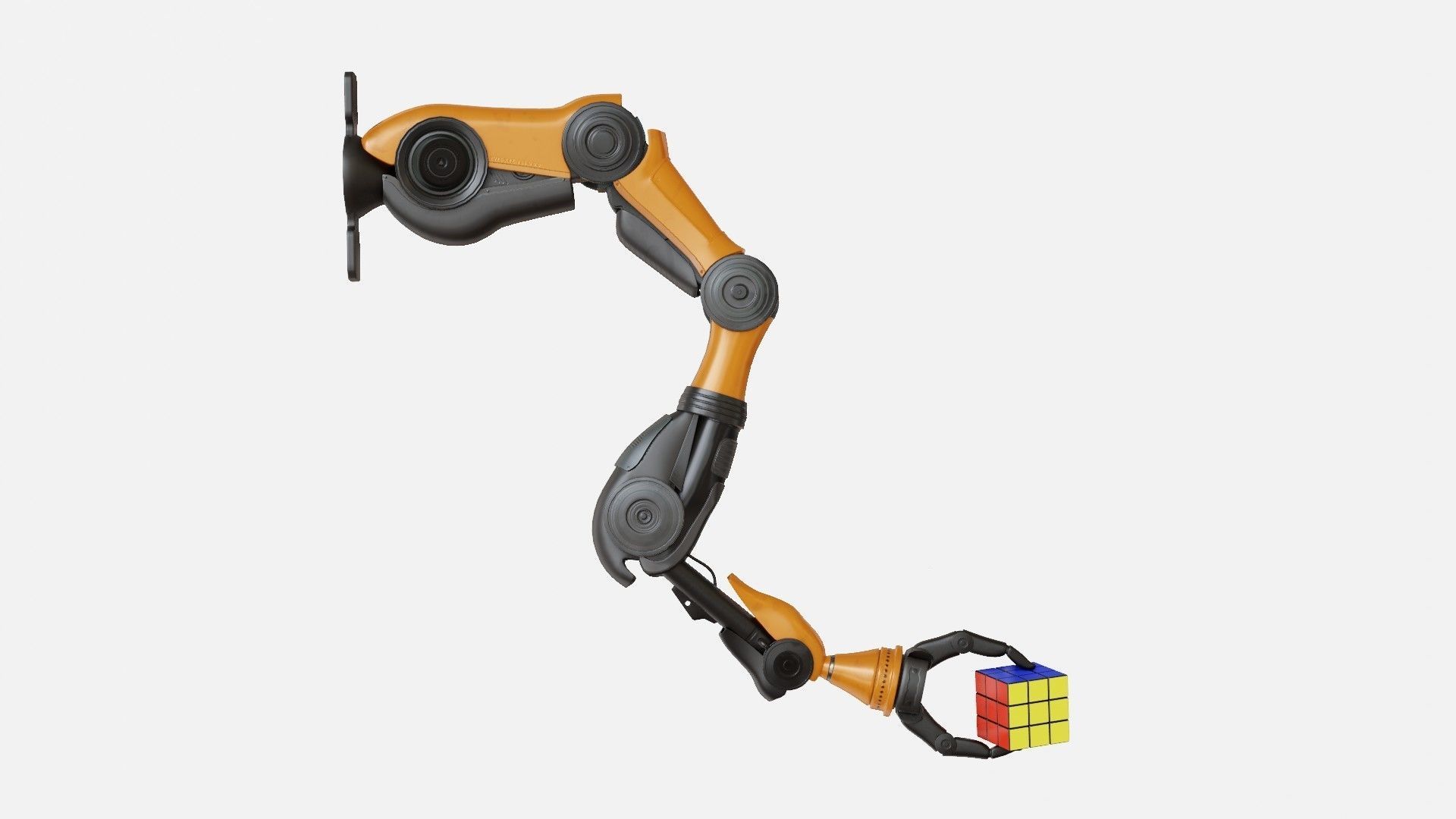 Industrial Mechanical Arm Rigged Low-poly 3D model_11