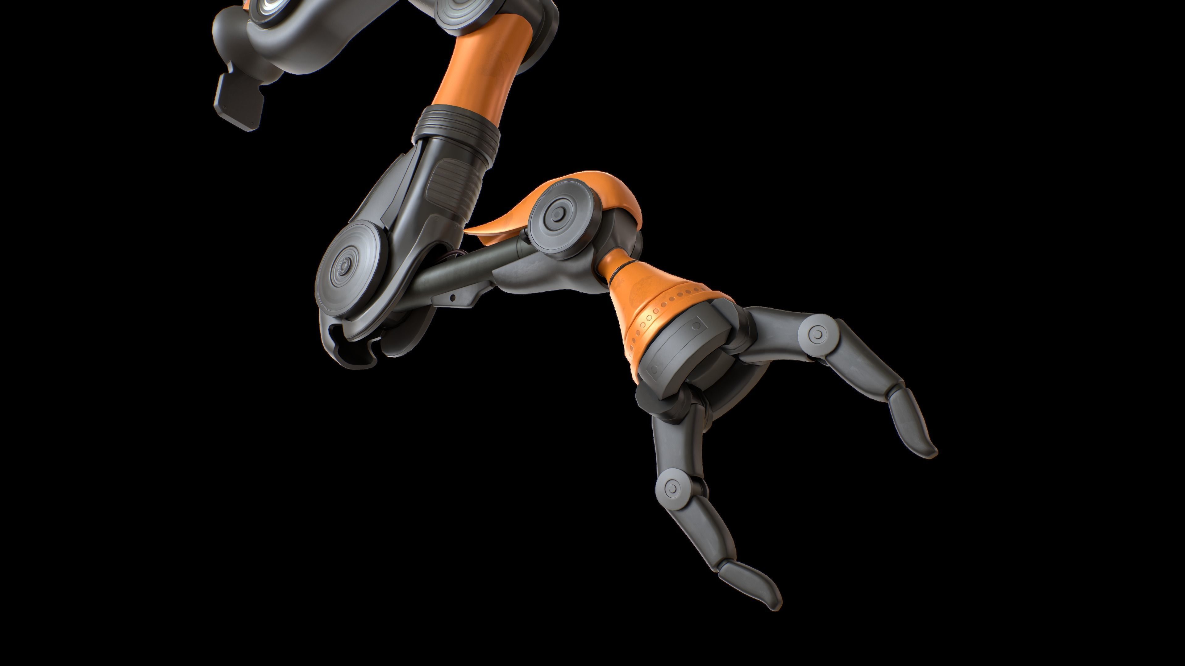 Industrial Mechanical Arm Rigged Low-poly 3D model_4