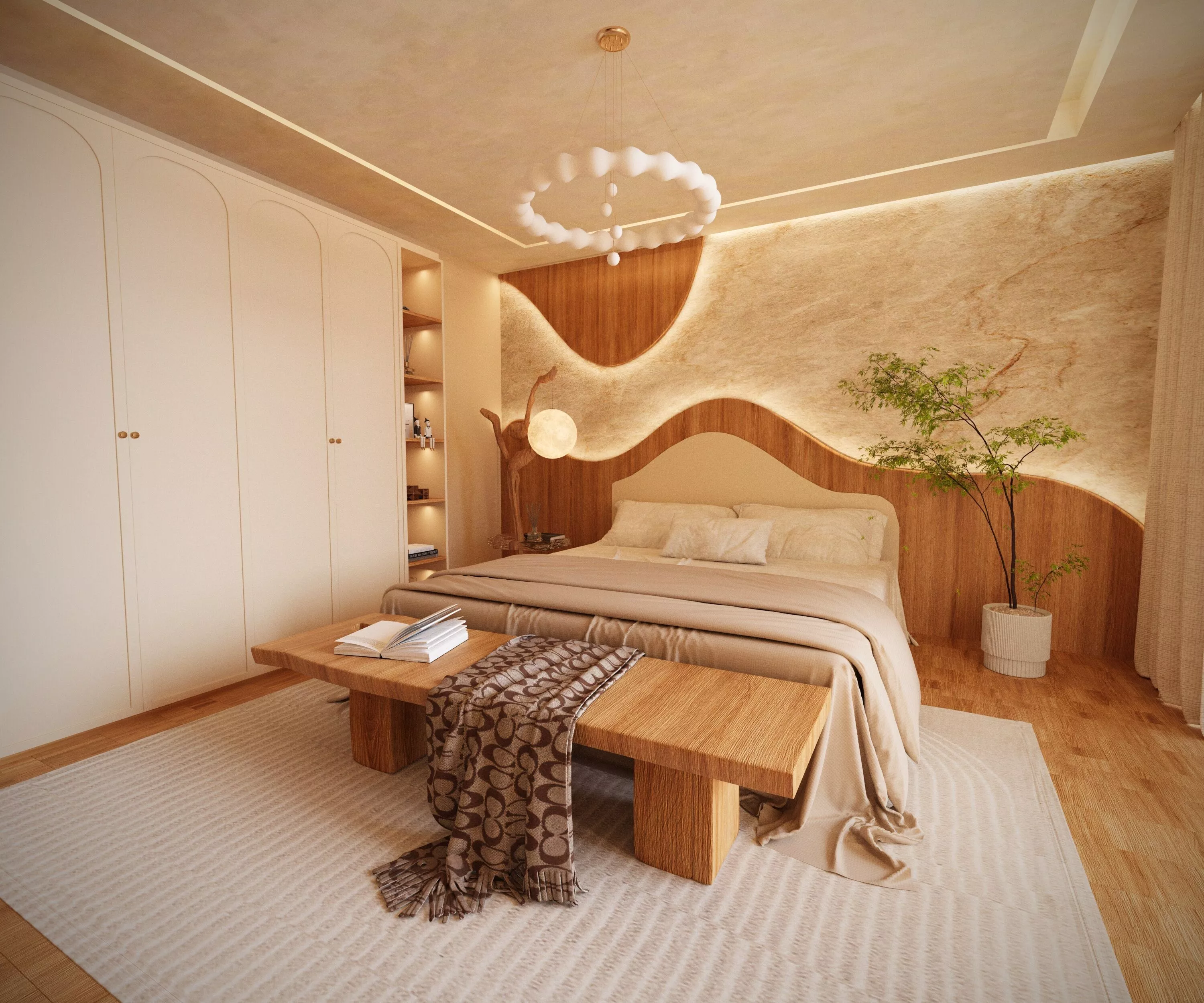 Modern Minimalist Master Bedroom Set - High Quality Interior 3D model