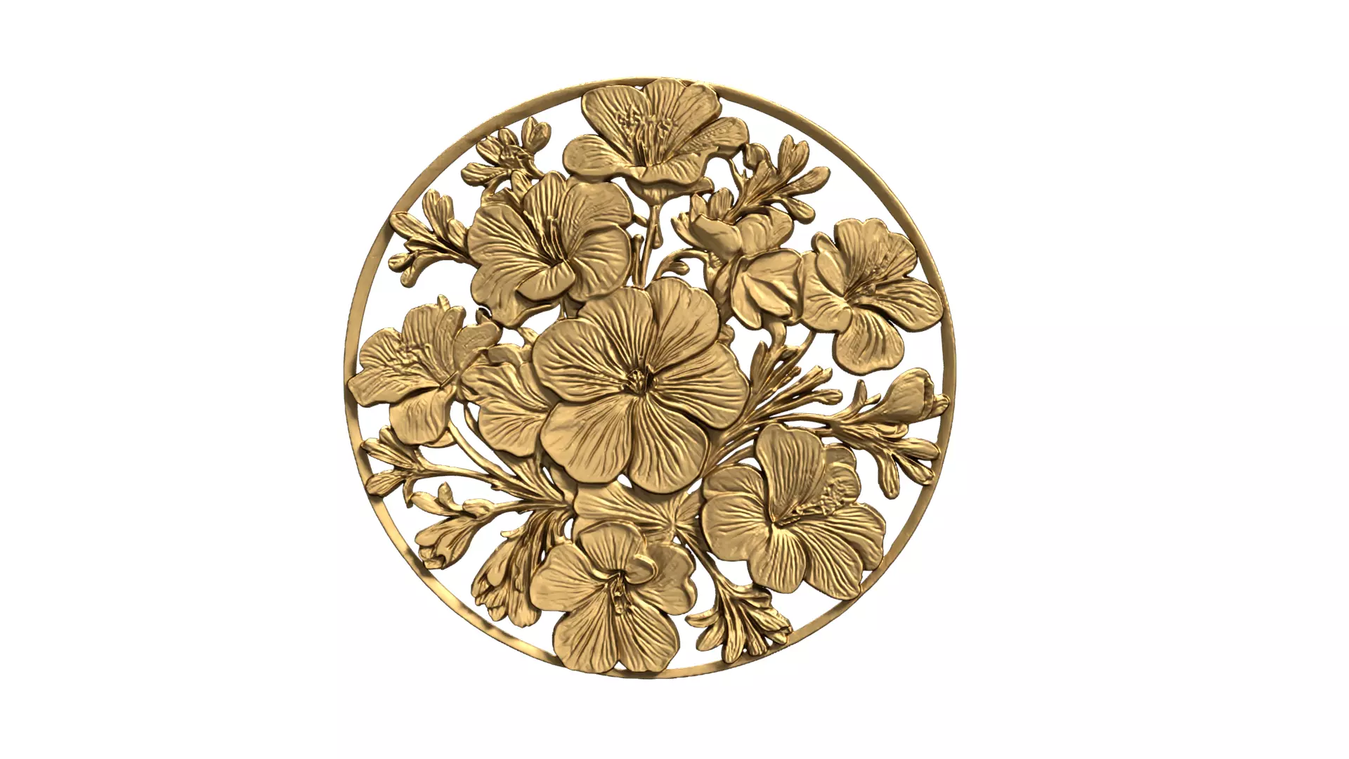 Classic circular carved decor ornament 13 3D print model