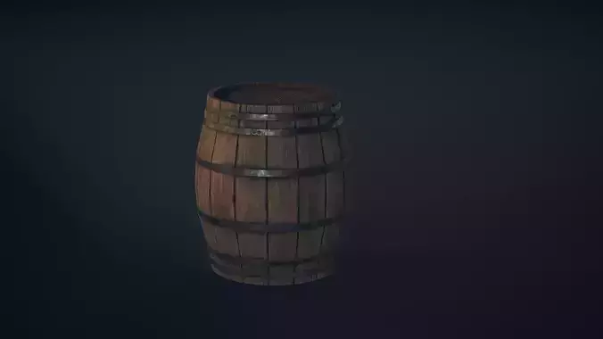 Wooden Medival Barrel Game Ready