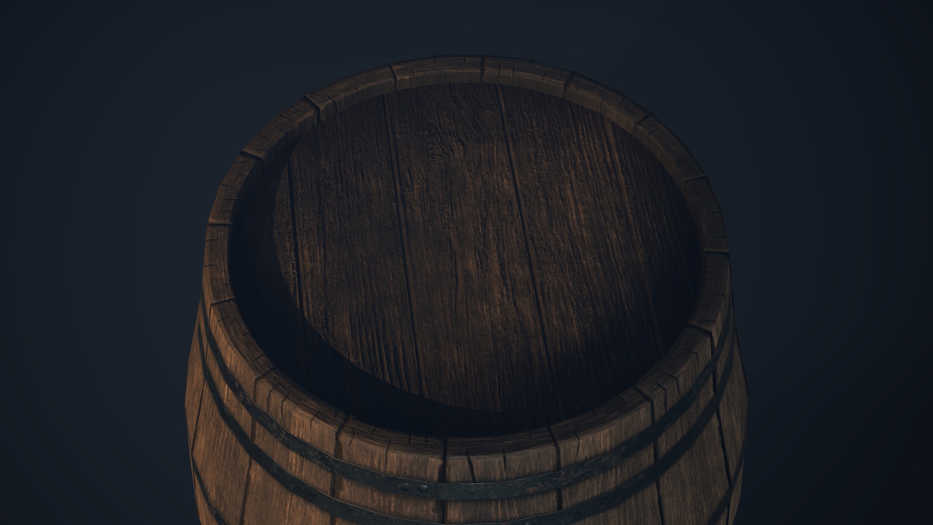 Wooden Medival Barrel Game Ready Low-poly 3D model_2